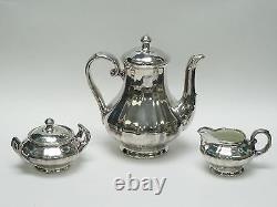 Rare Antique Friedrich Wilhelm Spahr Silver Overlay Tea Coffee Set Creamer Sugar