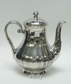 Rare Antique Friedrich Wilhelm Spahr Silver Overlay Tea Coffee Set Creamer Sugar