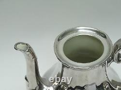 Rare Antique Friedrich Wilhelm Spahr Silver Overlay Tea Coffee Set Creamer Sugar