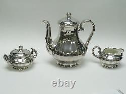 Rare Antique Friedrich Wilhelm Spahr Silver Overlay Tea Coffee Set Creamer Sugar