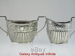 Rare Antique Solid Silver Teapot Set 1896 Birmingham by Barker Bros