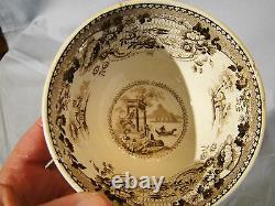 Rare Antique Staffordshire Sepia Brown Transfer Tea Set 15 Pieces 1813-1830