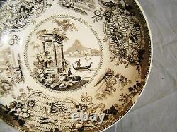 Rare Antique Staffordshire Sepia Brown Transfer Tea Set 15 Pieces 1813-1830