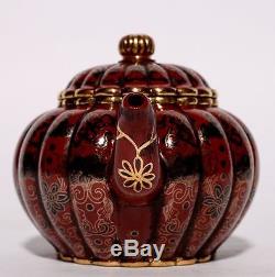 Rare Chinese Antique Handmade Yixing Pottery Zisha Teapot Mark QianLong PT170