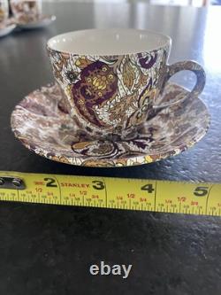 Rare Complete Vintage Ceylon Porcelain Tea Set for 6 teapot, creamer, sugar