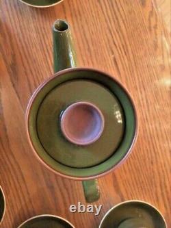 Rare Danish Aluminia Timiana Denmark Faience Coffee Tea Pot Cup Saucer Set 1960s
