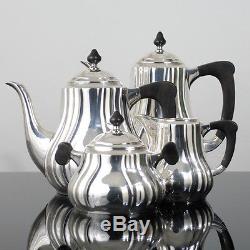 Rare German Art Deco Modernist Tea Coffee Set Silver Plated