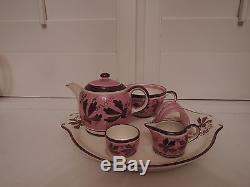 Rare! Gray's Pottery Pink Luster Breakfast Tea for One Teapot Set