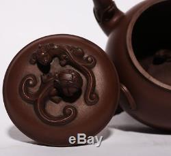Rare Handmade Antique Chinese Yixing Zisha Teapot Purple Sand Teapots PT182