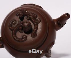 Rare Handmade Antique Chinese Yixing Zisha Teapot Purple Sand Teapots PT182