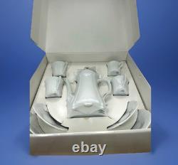 Rare Hutschenreuther Baronesse White Demitasse Coffee/Tea Set Pot & Box Mint