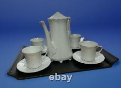 Rare Hutschenreuther Baronesse White Demitasse Coffee/Tea Set Pot & Box Mint