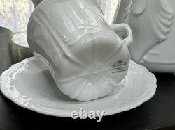 Rare Hutschenreuther Baronesse White Demitasse Coffee/Tea Set Pot & Box Mint