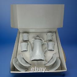 Rare Hutschenreuther Baronesse White Demitasse Coffee/Tea Set Pot & Box Mint