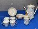 Rare Italian Demitasse Gold Floral Tea Set W Teapot, Creamer, 4 Cups & Saucers