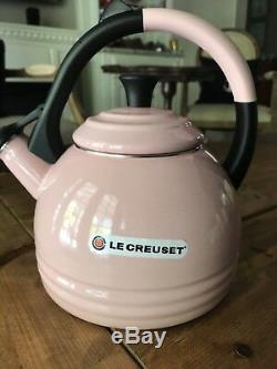 Rare NIB Le Creuset Pink 1.7qt Tea Pot Kettle Teakettle x 2 Mugs Set 12oz