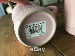 Rare NIB Le Creuset Pink 1.7qt Tea Pot Kettle Teakettle x 2 Mugs Set 12oz