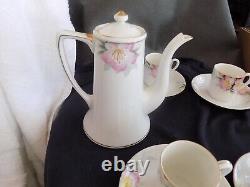 Rare Noritake Azalea Demitasse mini childs Tea Coffee Pot 4 Cups & saucers set