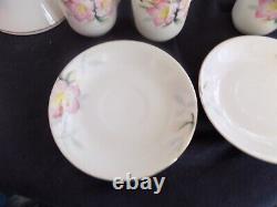 Rare Noritake Azalea Demitasse mini childs Tea Coffee Pot 4 Cups & saucers set