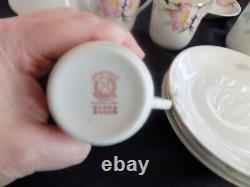 Rare Noritake Azalea Demitasse mini childs Tea Coffee Pot 4 Cups & saucers set