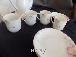 Rare Noritake Azalea Demitasse mini childs Tea Coffee Pot 4 Cups & saucers set