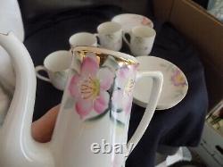 Rare Noritake Azalea Demitasse mini childs Tea Coffee Pot 4 Cups & saucers set