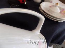 Rare Noritake Azalea Demitasse mini childs Tea Coffee Pot 4 Cups & saucers set