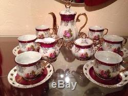 Rare Porcelain Tea Coffee Set Gold Antique Collectible Japan Royal