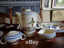 Rare, Rockwell Kent Salamina, Vernon Kilns 7 1/2 Tea Pot Set Of 25 Fine Pieces