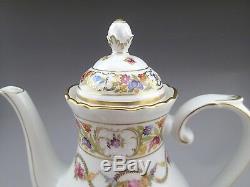 Rare Schumann Dresden Empress Teapot Tea Coffee Set Dresden Flowers 1945-1952