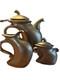 Rare Struttin Down 5th Avenue Ceramic Tea Pot Set Michael Lambert Signed Set