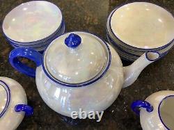 Rare Vintage Elegant Limoges / Schumann / Kamholz Lusterware Tea Set 35 Pieces