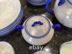 Rare Vintage Elegant Limoges / Schumann / Kamholz Lusterware Tea Set 35 Pieces