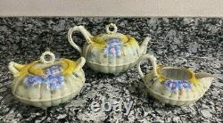 Rare Vintage Japonica GY Tea Set Teapot, Sugar Bowl & Creamer Floral Pattern