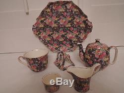 Rare! Vintage Royal Winton Chintz Hazel Breakfast Set Teapot Tea for One