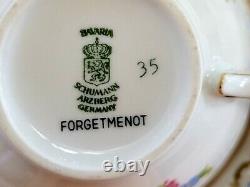 Rare Vintage Schumann Arzberg Germany 8pc Forget-Me-Not Coffee/Teapot Set MINT