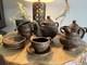 Rare Vintage Unique Clay Elephant Spout Teapot Tea Set Carved