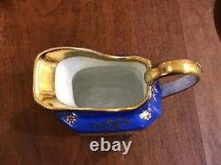 Rare antique Old Paris Tea pot Teapot Set Floral blue gold France Porcelain