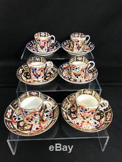 Rare c 1800 Antique Royal Crown Derby Imari Dessert Set Teapot Coffee Can Cups