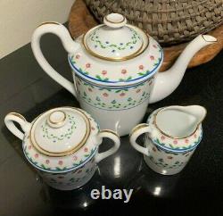 Raynaud Ceralene Lafayette Tea or Coffee Set Teapot Creamer Sugar Bowl Limoges