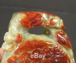 Red Certified 100% Natural A Jade jadeite Butterfly Bird Tea Pot 389546 am