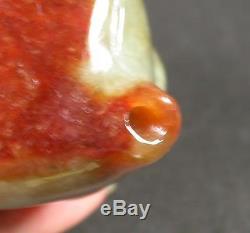 Red Certified 100% Natural A Jade jadeite Butterfly Bird Tea Pot 389546 am