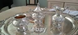 Reed & Barton KING FRANCIS Silverplate Coffee/Tea Pot Set & TOWLE Tray 7 Pc