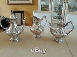 Reed & Barton KING FRANCIS Silverplate Coffee/Tea Pot Set +Water Pitcher 5 pc