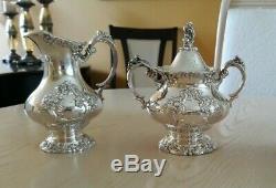 Reed & Barton KING FRANCIS Silverplate Coffee/Tea Pot Set +Water Pitcher 5 pc