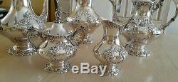 Reed & Barton KING FRANCIS Silverplate Coffee/Tea Pot Set +Water Pitcher 5 pc