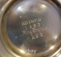 Reed & Barton King Francis Coffee Tea Pot Creamer Sugar Silver Plate Serving Set