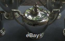 Reed & Barton Sterling Silver Pointed Antique Coffee Set Teapot Creamer Sugar