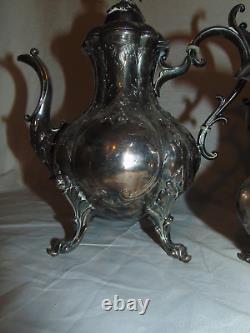 Reed Barton Winthrop Silverplate teaset Coffee Pot Teapot Cream Sugar