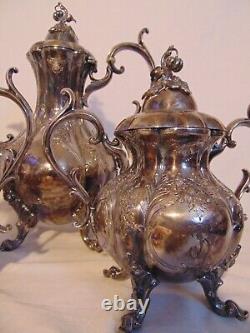 Reed Barton Winthrop Silverplate teaset Coffee Pot Teapot Cream Sugar